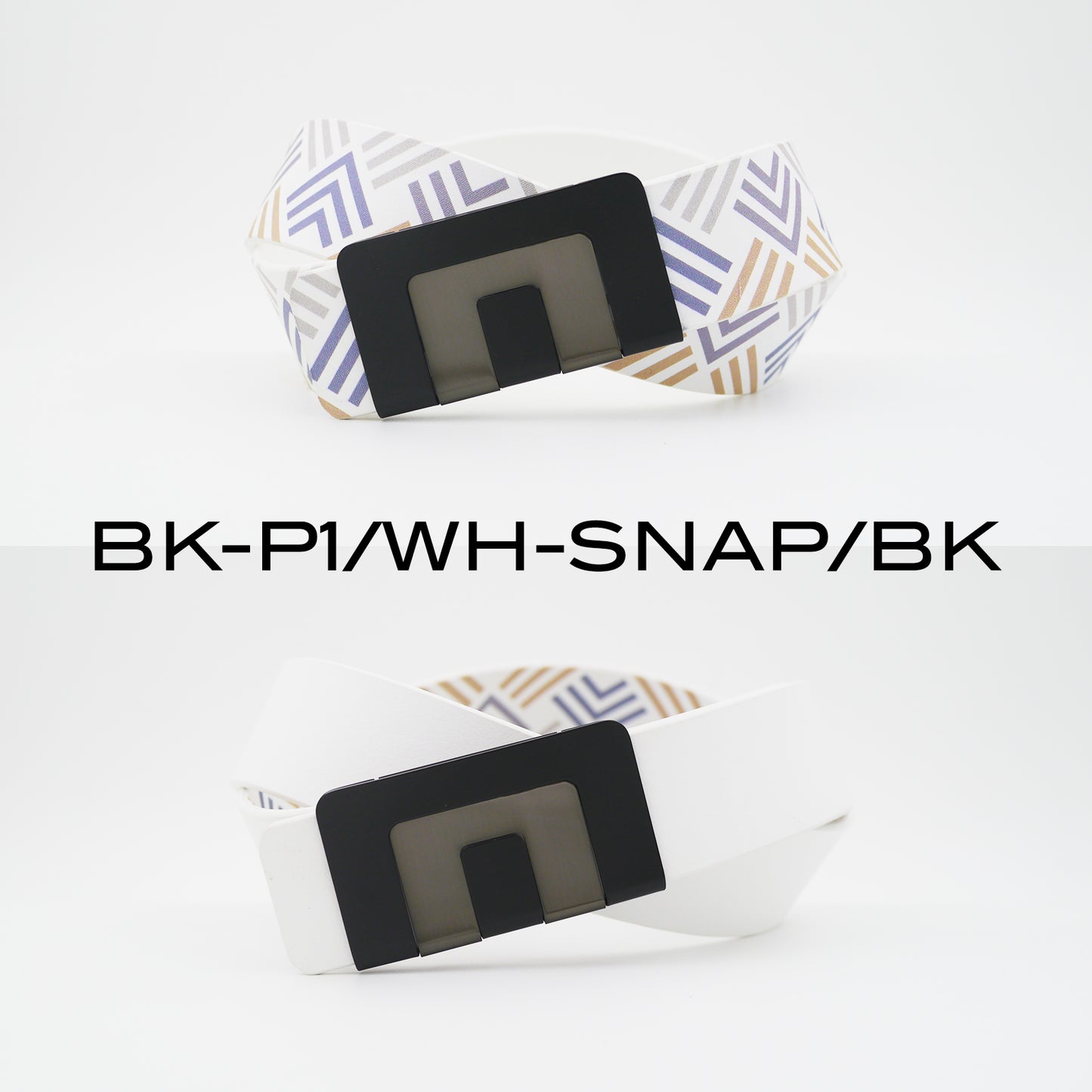 MIN BELT - BLACK BUCKLE, WHITE P1 STRAP